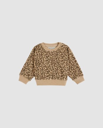 Sweat éponge bébé Emile et Ida imprimé léopard beige