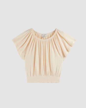 Top en jersey pointelle écru – modèle Crème – Emile et Ida – coton modal léger