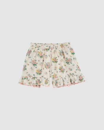 Short fleuri bordé de volants – modèle Printemps Rose – Emile et Ida
