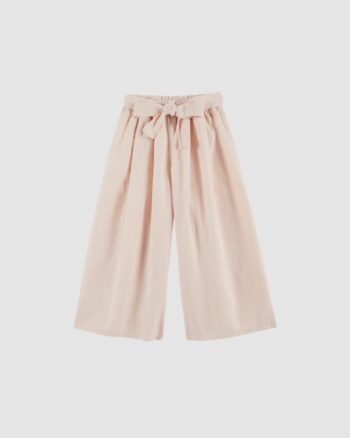 Pantalon en lin rose pastel Emile et Ida à taille élastiquée et coupe large