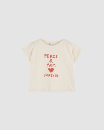 Tee-shirt Mum Forever Emile et Ida en coton bio écru à message imprimé