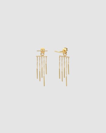 Dessous d’oreilles dorés Adèle BDM Studio -boucles graphiques à chaînes fines