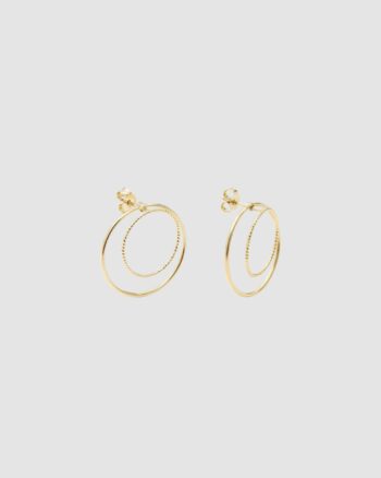 Dessous d’oreilles Désirs BDM Studio - boucles d’oreilles dorées double anneaux fins