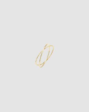 Bague Désirs BDM Studio double anneau doré à l’or fin, tailles S M L