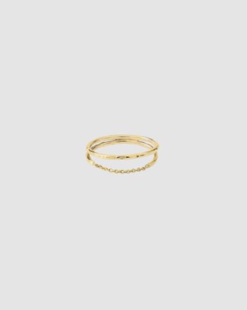 Bague double dorée Promesse BDM Studio sur fond Clair