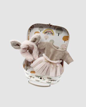 Ensemble Lapin poupée Minikane avec tutu rose et valisette