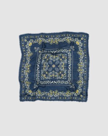 Foulard Secret Garden Navy Maison Lecomte Flament