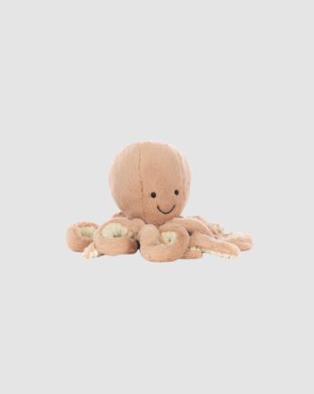 Peluche pieuvre corail Jellycat Odell Octopus Little avec tentacules souples