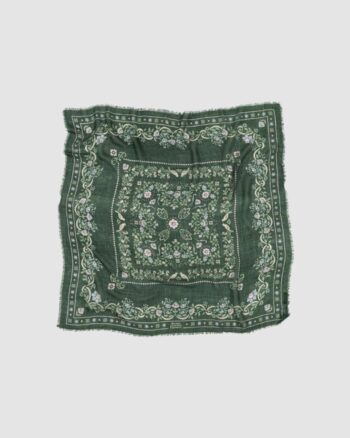 Foulard Secret Garden Vert Maison Lecomte Flament