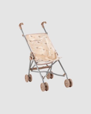 Poussette Peacoks Roses Minikane pliable pour poupées, fabrication française
