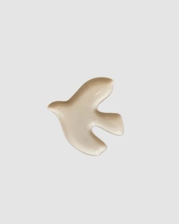 Coupelle oiseau blanc en céramique brillante sur fond clair – Opjet