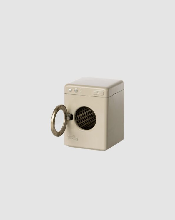 Machine à laver Maileg en métal blanc cassé avec porte ouverte – jouet miniature pour souris