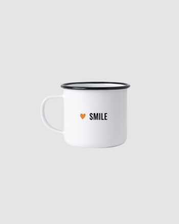 Mug Bibiche fait son cirque – Smile – émaillé blanc avec cœur