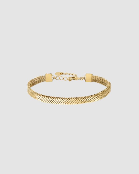 Bracelet Beluga BDM Studio doré à l’or fin sur fond clair