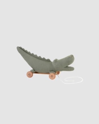 Crocodile à tirer Egmont Toys – jouet en coton tricoté sur roulettes