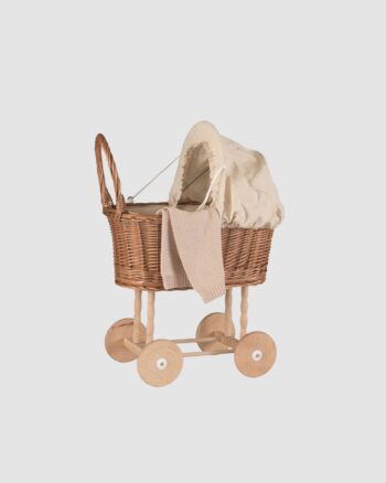 Landau en osier Egmont Toys – jouet vintage pour poupées et doudous