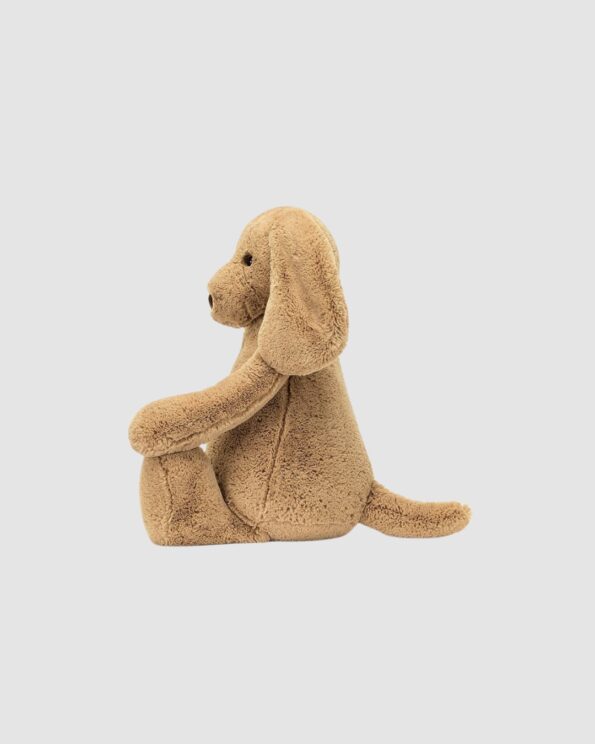 Peluche Bashful Chiot Toffee Jellycat – Vue de profil – 67 cm