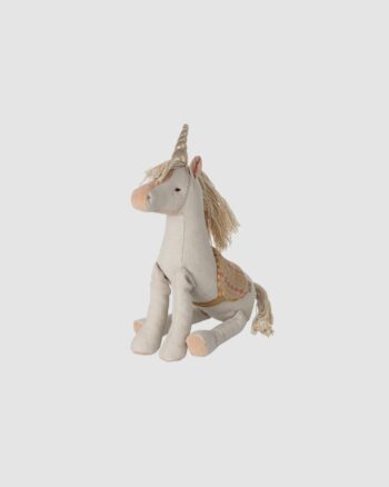 Licorne Maileg Medium avec corne dorée et selle