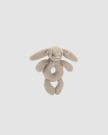 Hochet Bashful Lapin Jellycat – Lapin beige doux 18 cm – dès la naissance