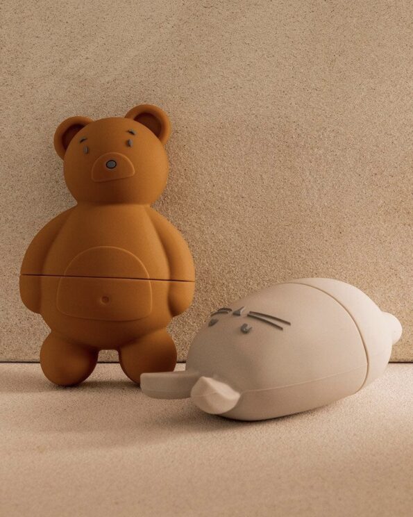 Jouets de bain en silicone Liewood Duncan – Ours debout et Lapin couché – Sandy/Mustard