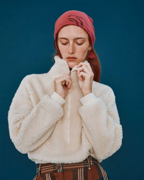 Sweat sherpa écru femme zippé – Emile et Ida – Le Petit Drugstore