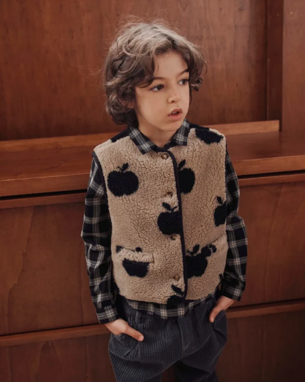 Gilet sherpa motif pommes – Enfant – Émile et Ida