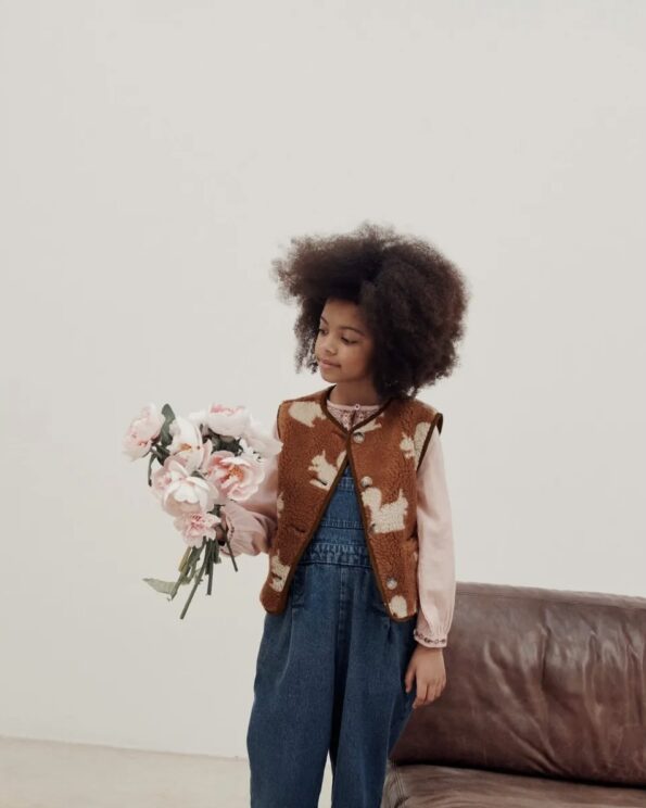 Gilet sherpa écureuils marron – Enfant – Émile et Ida