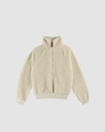 Sweat sherpa écru zippé Emile et Ida – vue produit