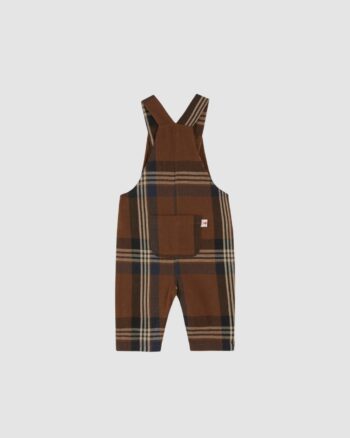 Salopette bébé Emile et Ida à carreaux marron – vue de dos