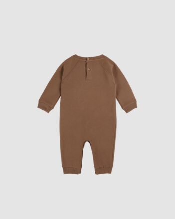 Vue de dos de la combinaison Amour en coton bio couleur café – Émile et Ida