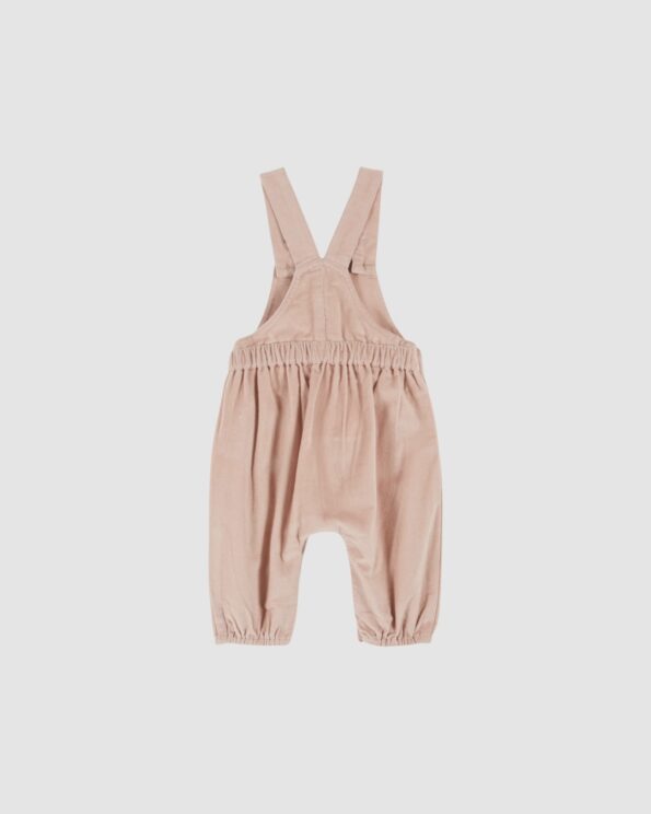 Vue de dos – Salopette bébé velours rose Émile et Ida