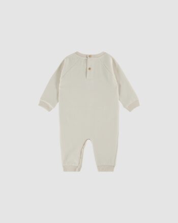 Vue de dos de la combinaison Pomme d’amour Emile et Ida crème en coton bio