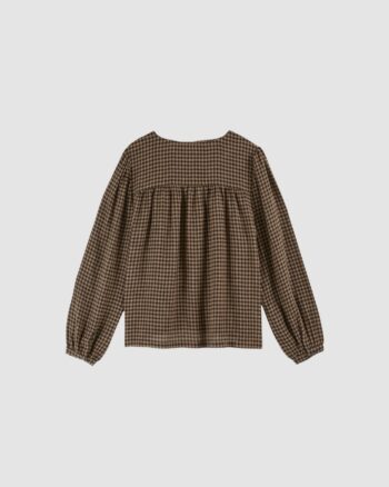 Blouse Vichy Chocolat Émile et Ida – vue de dos – motif vichy chocolat et noir