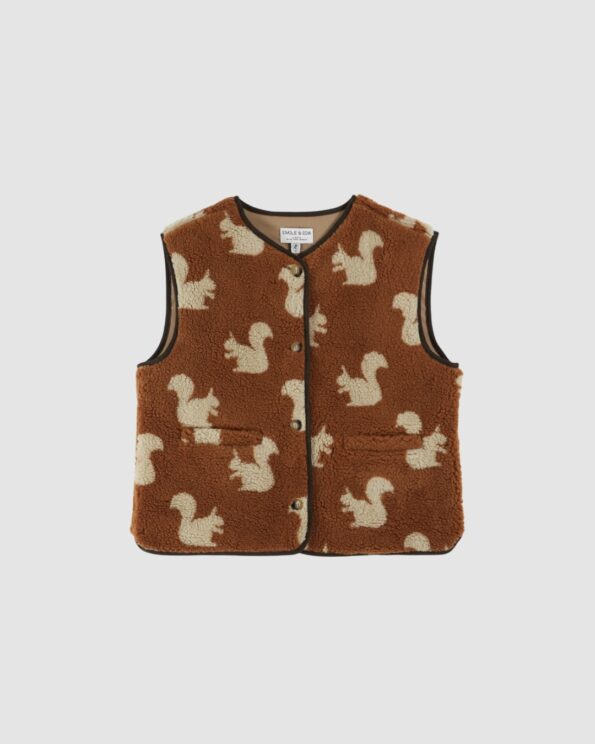 Veste sans manches Cassis Écureuil camel – Femme – Émile et Ida