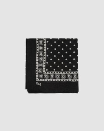 Foulard à pois noir en laine 100 x 100 cm Émile et Ida – accessoire intemporel et élégant