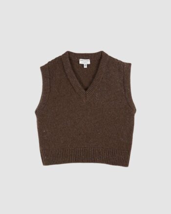 Pull sans manches en laine châtaigne femme – Emile et Ida