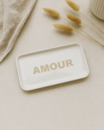 Plateau rectangle message Amour Opjet – 30x15 cm