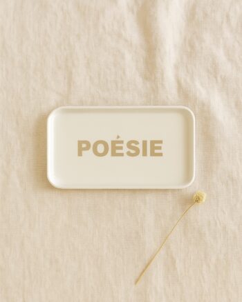 Plateau rectangle message Poésie Opjet – 30x15 cm