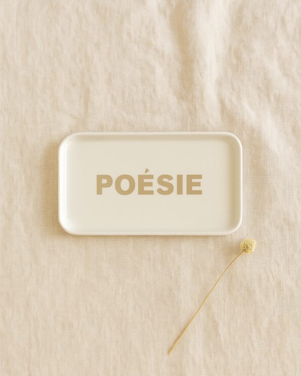 Plateau rectangle message Poésie Opjet – 30x15 cm