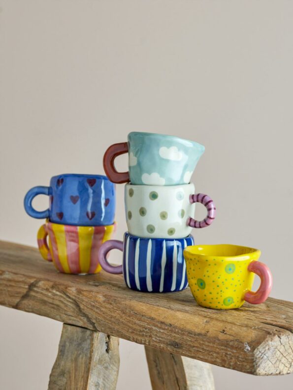 Tasses en grès colorées Bloomingville – Collection avec Tasse Nini Verte
