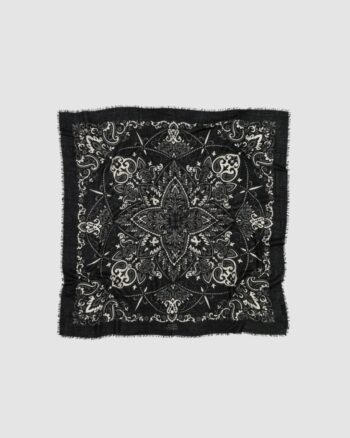 Foulard Bandana Noir cachemire Maison Lecomte Flament