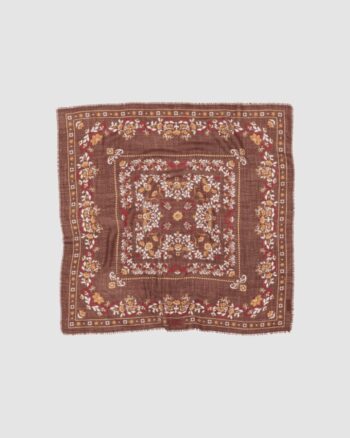 Foulard Secret Garden Choco en laine et soie – Maison Lecomte Flament
