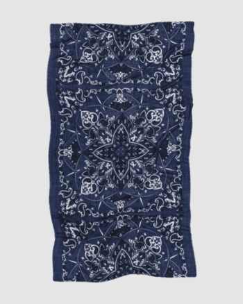 Écharpe Bandana Navy Maison Lecomte Flament en laine et cachemire 100x180 cm