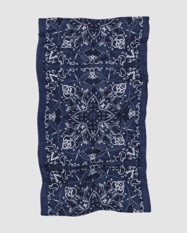 Écharpe Bandana Navy Maison Lecomte Flament en laine et cachemire 100x180 cm