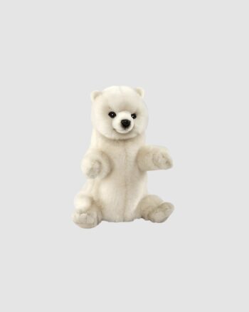 Peluche Marionnette Ours Polaire Hansa réaliste 31 cm