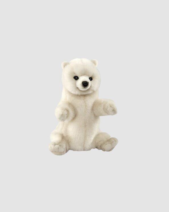 Peluche Marionnette Ours Polaire Hansa réaliste 31 cm