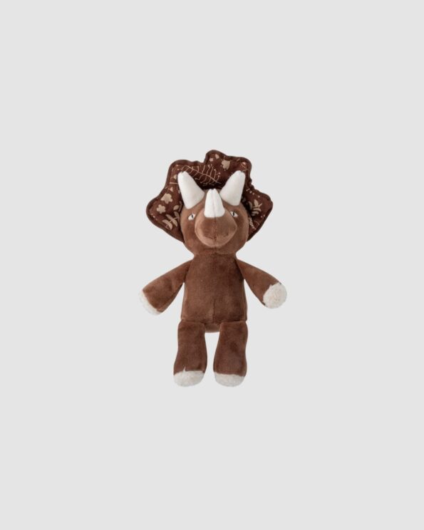 Hochet Fintan Dinosaure Marron Bloomingville MINI en coton et lin