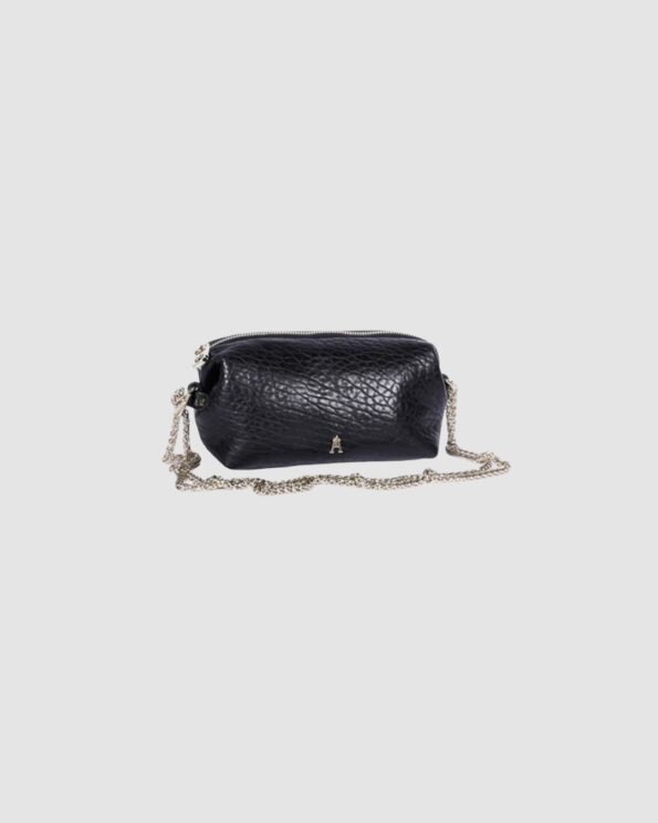 Nuage Bubble Noir Craie Studio – Pochette en cuir d’agneau avec chaîne