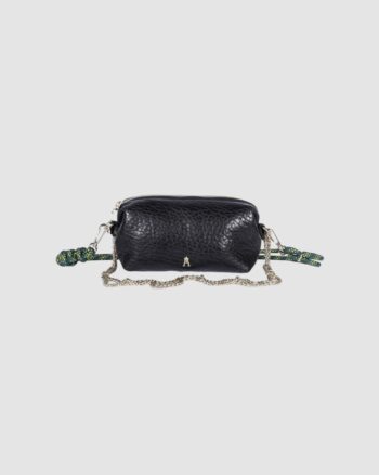 Nuage Bubble Noir Craie Studio – Pochette en cuir d’agneau bubble