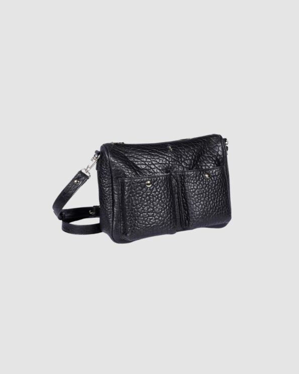 Sac Système Bubble Noir Craie en cuir d’agneau modulable